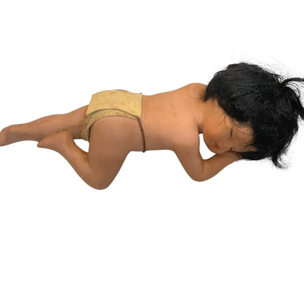 Sleeping American Native Doll with Black Hair‎